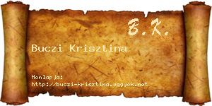 Buczi Krisztina névjegykártya